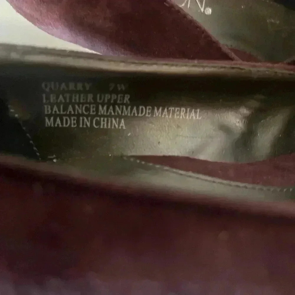MARKON Quarry Purple Suede Leather Wedge Heels Shoes 7W - Picture 4 of 5